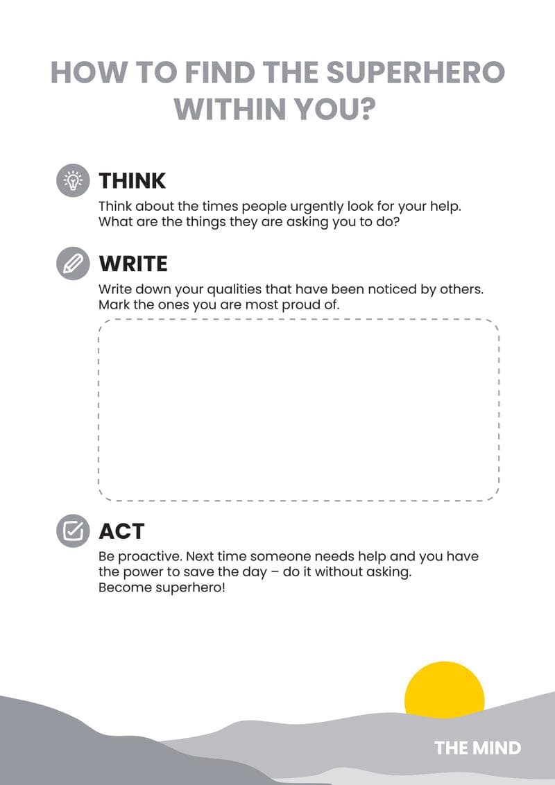 Digital Ikigai prompt titled How to find the superhero within you?