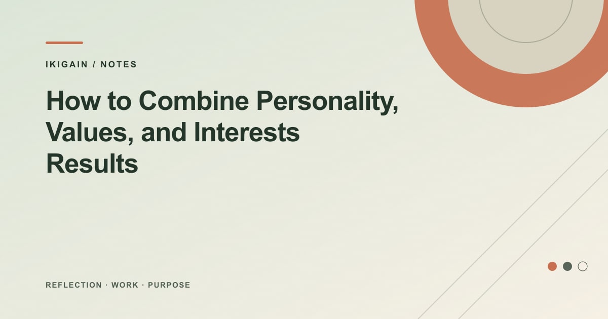 How to Combine Personality, Values, and Interests Results